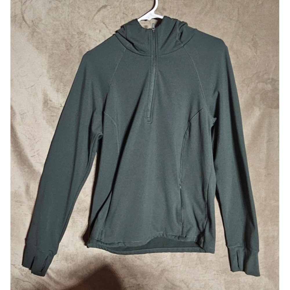 Yogalicious Lux Polarlux Bunny Slope Half Zip Hoodie Dark Green XL Thumbholes